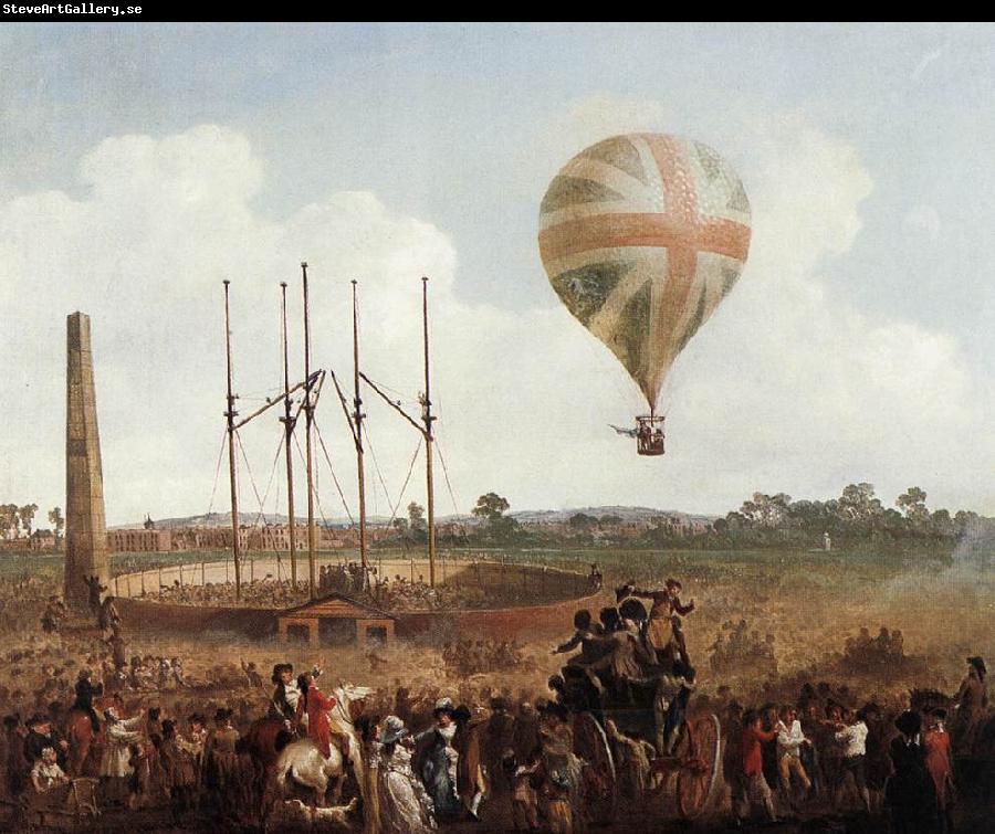 IBBETSON, Julius Caesar George Biggins' Ascent in Lunardi' Balloon sf